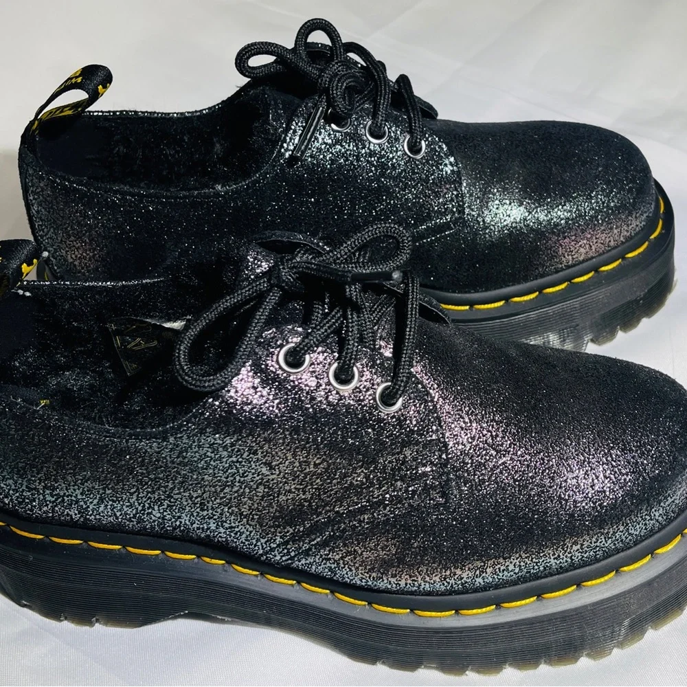 Dr. Martens Black Glitter Shoes - Picture 2 of 5